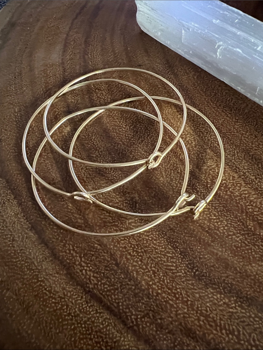Delicate Gold Filled Stackable Bangle Bracelets - Set of 4